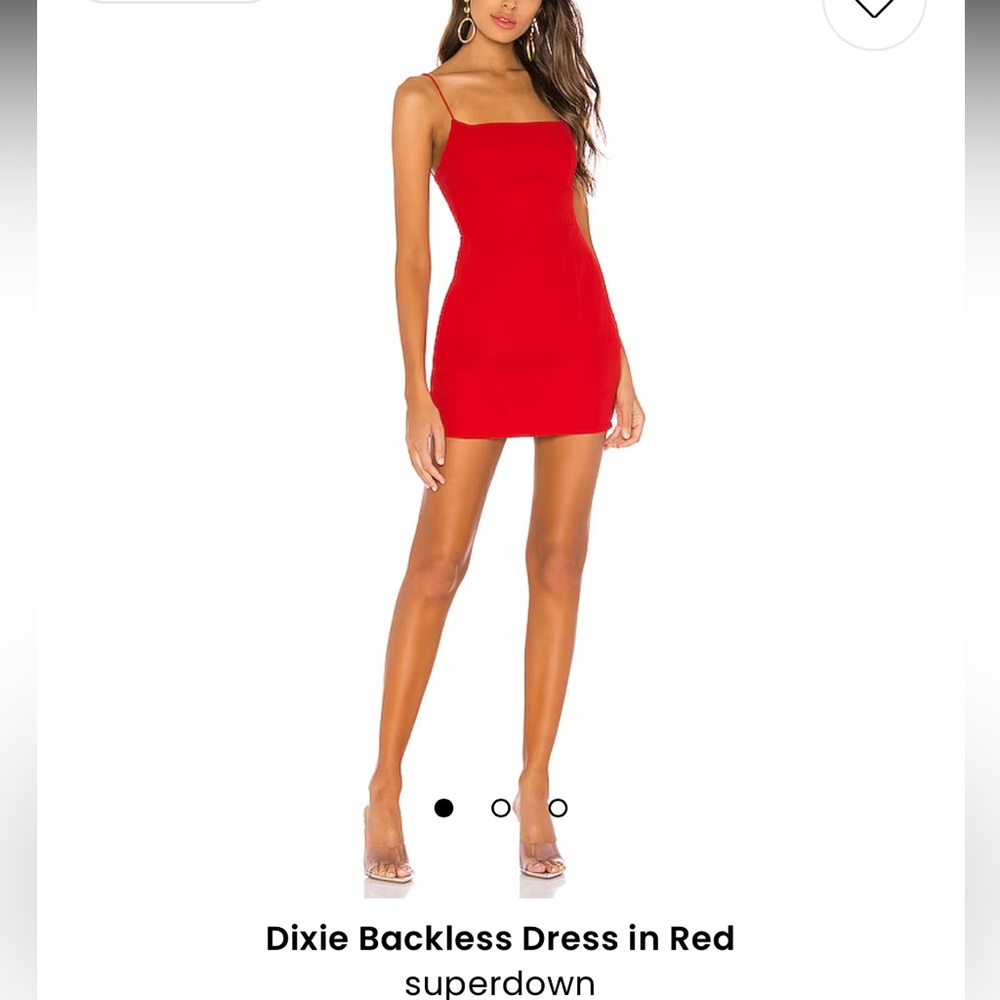 Dixie Backless mini dress in red super down by revolve. Size medium. NWT.